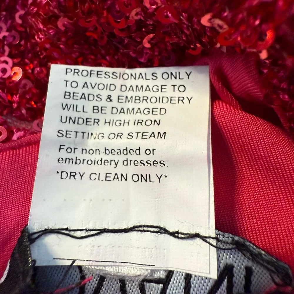 Jovani Raspberry Sequin Dress - Picture 6 of 7
